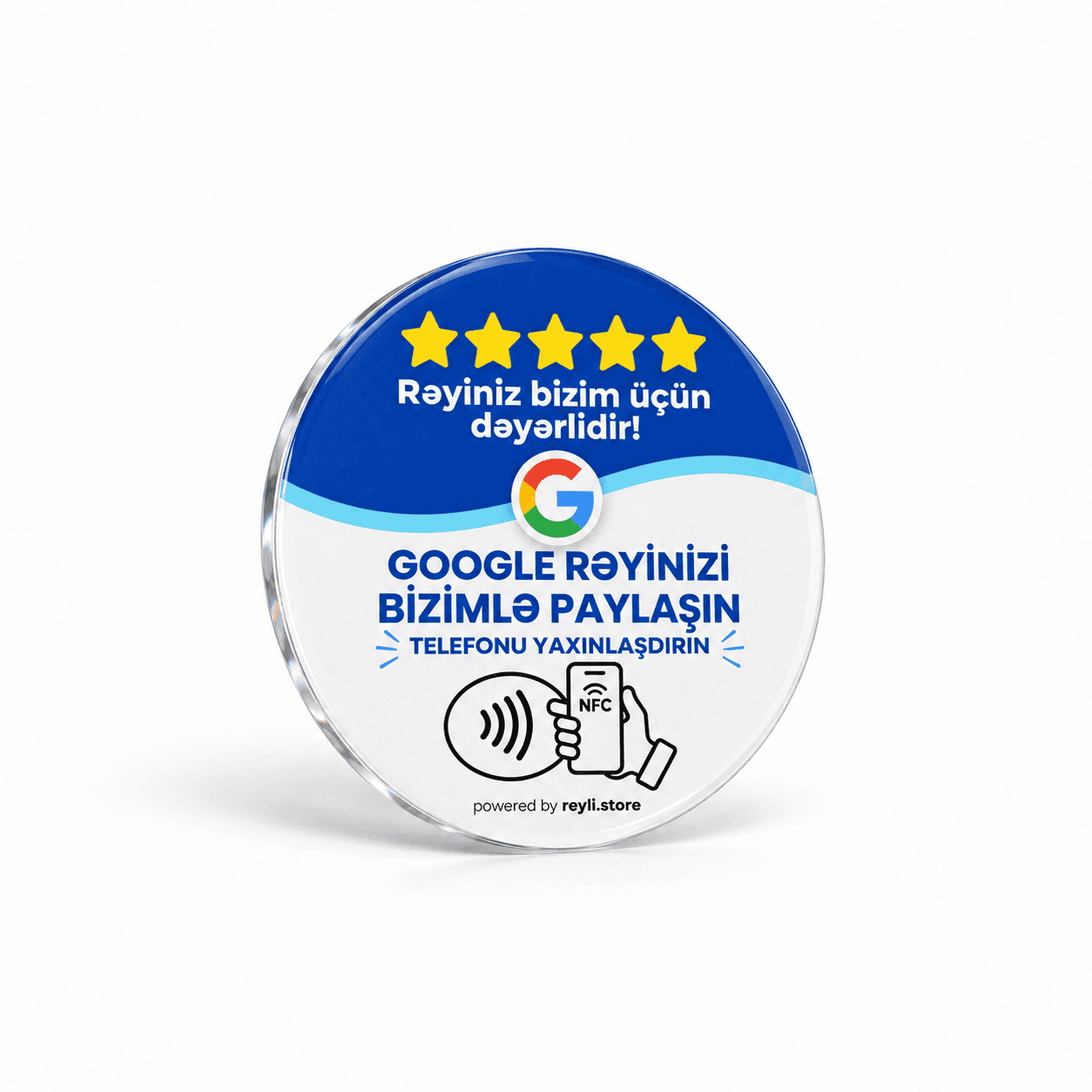 Google Review Sticker — Reyli NFC Google rəy kartı